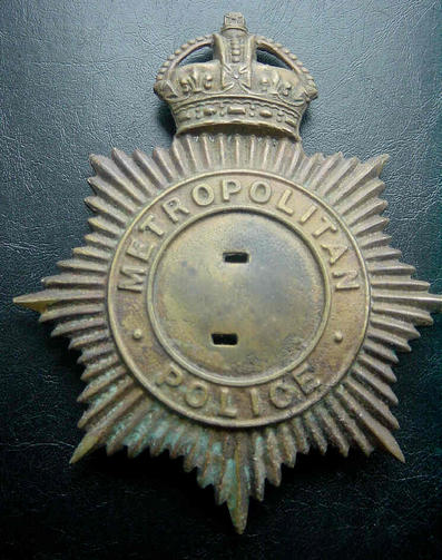 British Metropolitan Police Helmet Plate Kings Crown Unissued