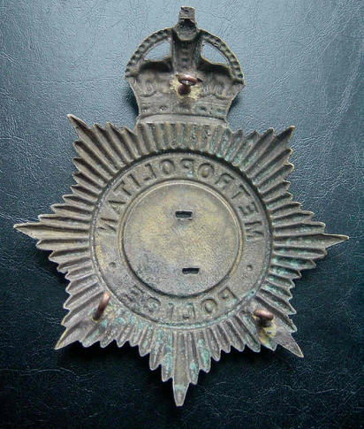British Metropolitan Police Helmet Plate Kings Crown Unissued