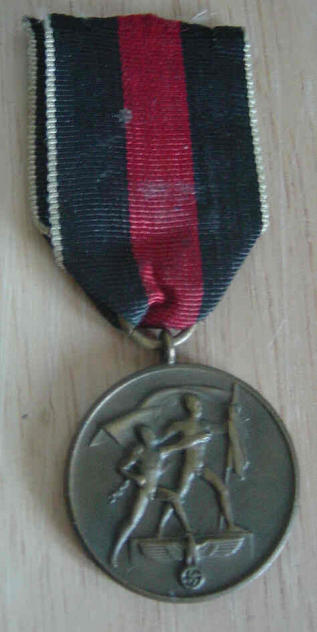German Third Reich Sudetanland Occupation Medal 1938