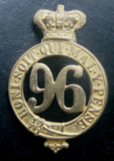 British Army 96th Regiment of Foot Glengarry Badge Repaired