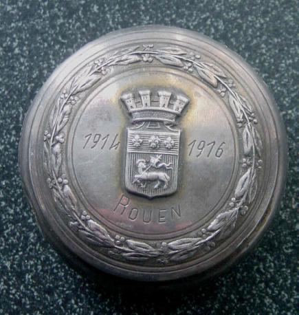 Souvenir of WW1 Silver Pin Box Rouen