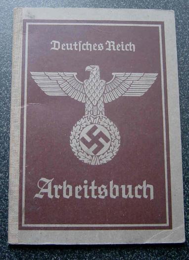 German Third Reich Work Record Book Arbeitsbuch