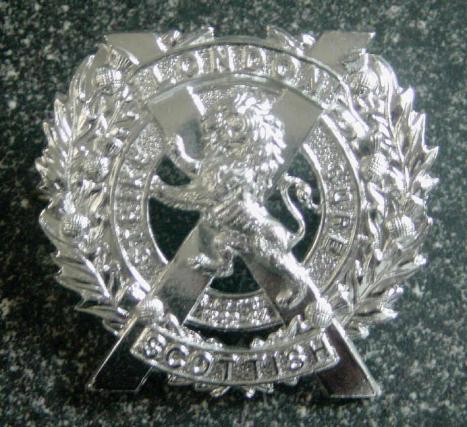 British Army London Scottish Staybrite Glengarry Cap Badge