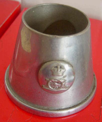 British Army Trench Art Fuse Cover with Royal Artillery Button