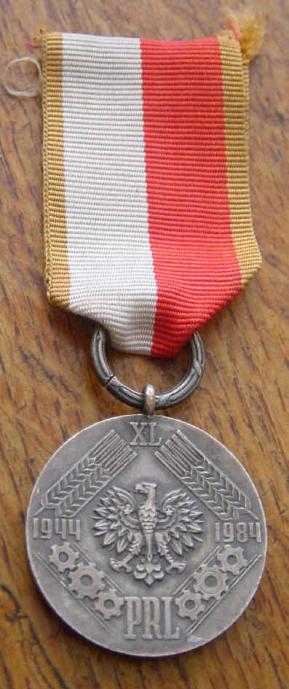 PRL 40th Anniversary Medal Poland