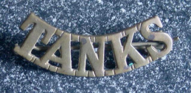 British Army Tank Corps Brass Tanks Shoulder Title