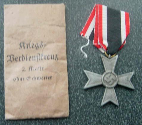 German WW2 War Merit Cross without Swords with Packet