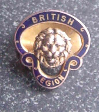 British Veterans Gold Hallmarked British Legion Buttnhole Badge 9ct