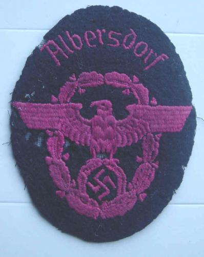 Third Reich German Fire Police Eagle Albersdorf Named