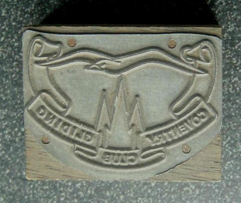 Vintage Printing Block Coventry Gliding Club