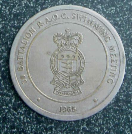 British Army R.A.O.C. Sports Swimming Medal 1965