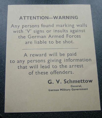 WW2 Channel Islands Small Warning Poster