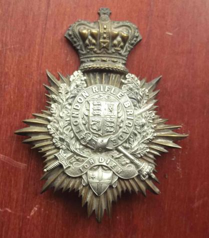 British Army London Rifle Brigade Helmet Plate VR