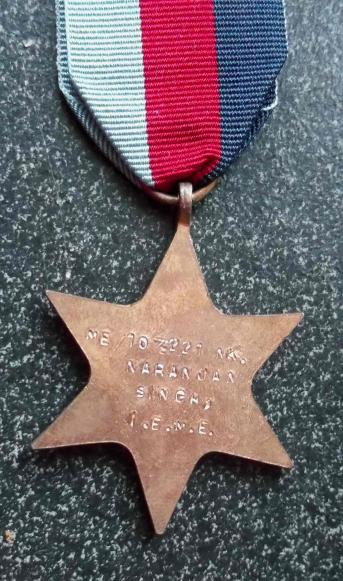 British Empire Era WW2 Indian Army 1939 - 45 Star Named Medal