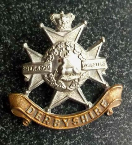 British Army Victorian Derbyshire Regiment Cap Badge