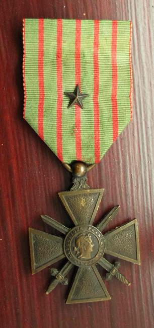 France WW1 Croix de Guerre with Citation Star French Army Great War