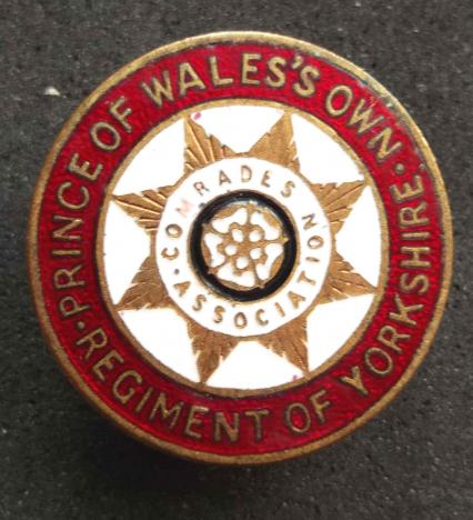 Prince of Wale's Own Regiment of Yorkshire  OCA Button Hole Badge