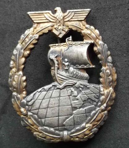 German Navy Auxiliary Cruisers War Badge - Old Copy