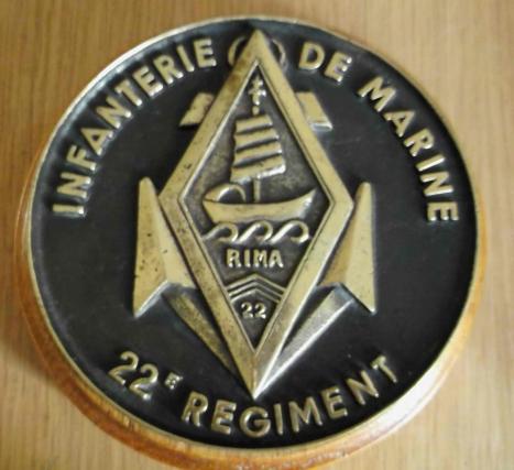 France 22nd Marine Infantry Regiment Plaque