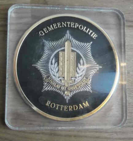 Dutch Police Paperweight Desk Ornament Rotterdam