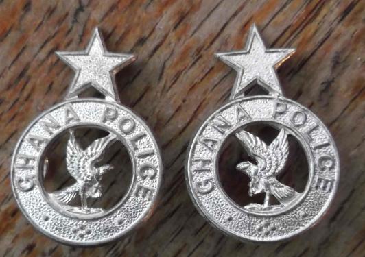 Ghana Police Collar Badges - Pair