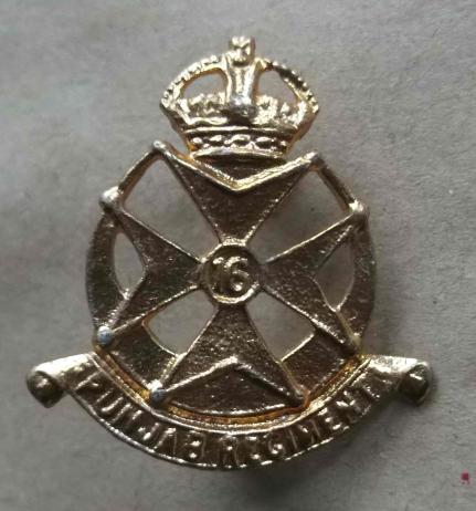 16th Punjab Regiment Staybrite Small Badge GVIR