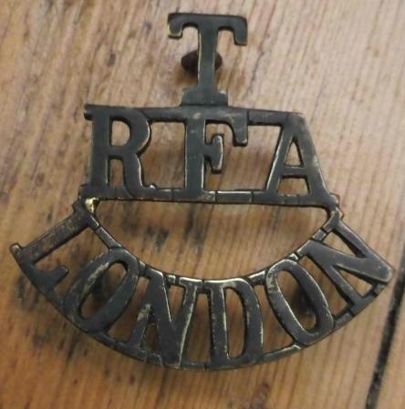 British Army T RFA London Shoulder Title