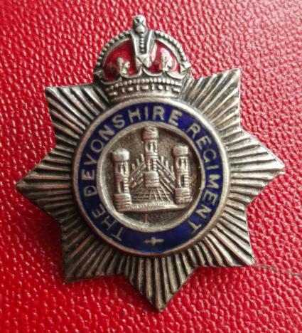 British Army Devonshire Regiment Sweetheart Brooch 