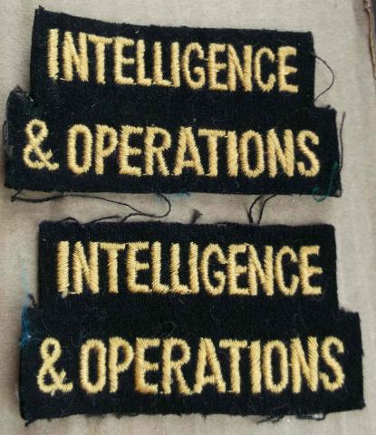 British Civil Defence Intelligence Sleeve Patches Pair