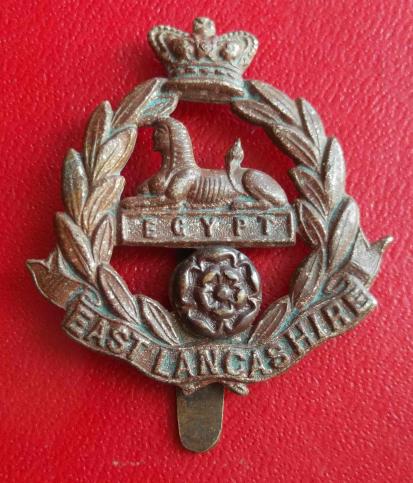 British Army East Lancashire Regiment Victorian Cap Badge - Repaired