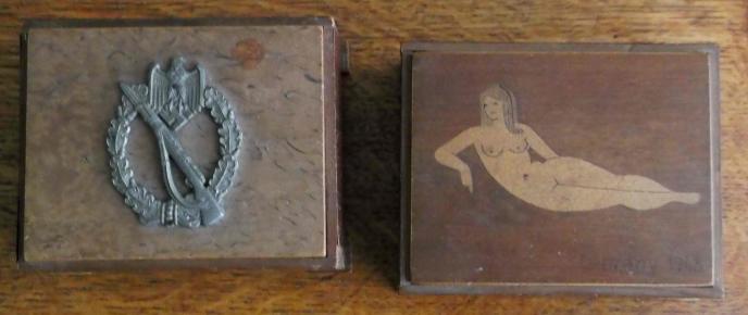 Souvenir of Germany Trinket Boxes Pair Berlin 1945