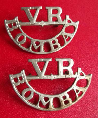 Bombay Volunteer Rifles Shoulder Titles Pair