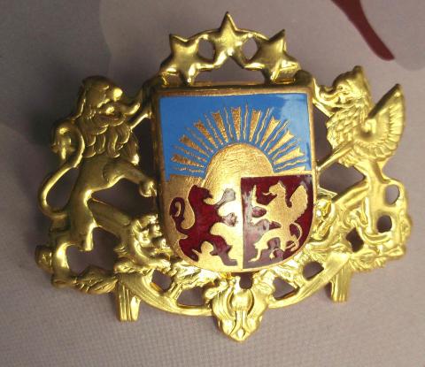 Latvian Army Officers Cap Badge