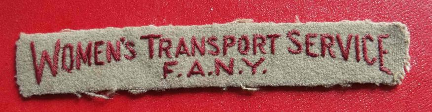 FANY Shoulder Title WW2 Women's Transport Service