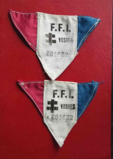 French FFI Forces of the Interior Numbered Patches