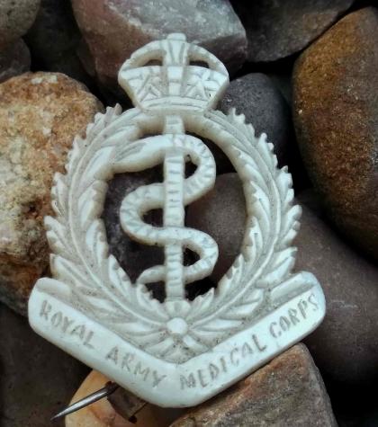 British RAMC Mother of Pearl Sweetheart Brooch