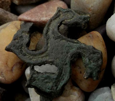 Roman Horsehead Swastika Brooch - Reproduction