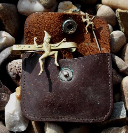 British Girl Guides Pins in Leather Pouch