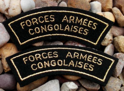 Republic of the Congo Army Officers Embroidered Shoulder Titles Pair