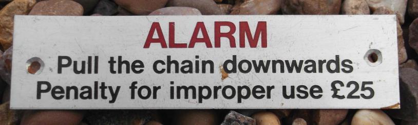 British Railways BR Carriage Alarm Sign 