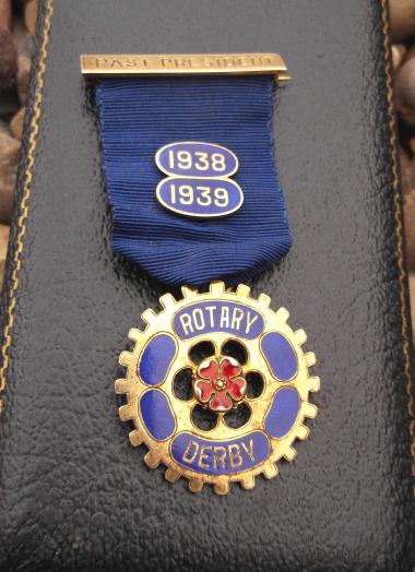 Derby Rotary Club Past Presidents Medal in Case