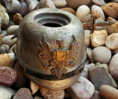 German Imperial Helmet Inkwell WW1 Pickelhaube