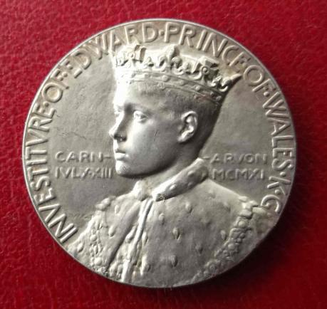 British Silver Medallion  Investiture of Prince Edward of Wales 1911