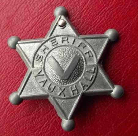 Old Toy Sheriff Star Badge V Vauxhall