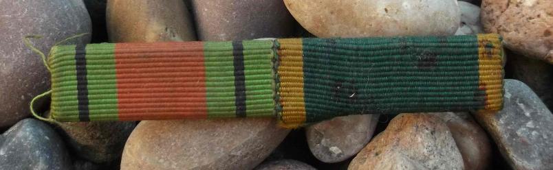 British Army WW2 Defence Medal Ribbon Bar with Territorial Efficiency 