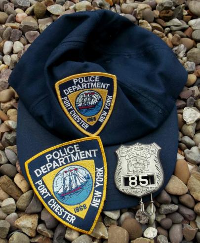 US Police Cap and Badge Lot Port Chester New York UK Only