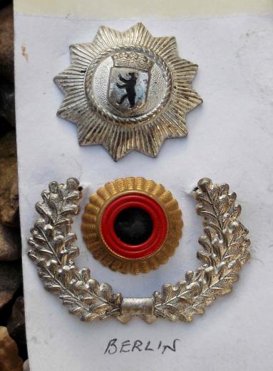 West Berlin Police Soft Cap Badge Set