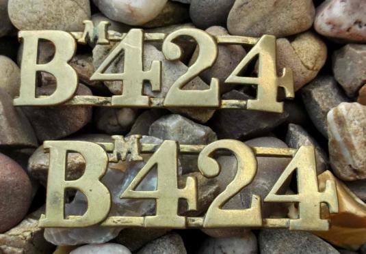 British Birmingham City Police Brass Numerals Pair Obsolete