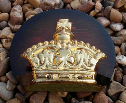 British and Commonwealth Coronation Brass and Wood Letter Rack