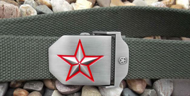 Communist Military Style Fashion Belt with Metal Buckle